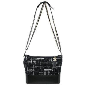 Chanel Black Tweed Calfskin Large Gabrielle Shoulder Bag 125896